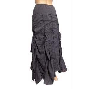 Sweet Cinnamon Gray Ruched Maxi Skirt Victorian Gothic size small